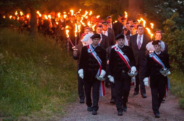 Burschenschafter beim Treffen in Eisenach. 